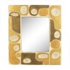 Mithé Espelt, rare "Ouvéa" mirror, in embossed and glazed earthenware, crackled gold and crystallized glass, around 1985 - 00pp thumbnail