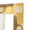 Mithé Espelt, rare "Ouvéa" mirror, in embossed and glazed earthenware, crackled gold and crystallized glass, around 1985 - Detail D1 thumbnail