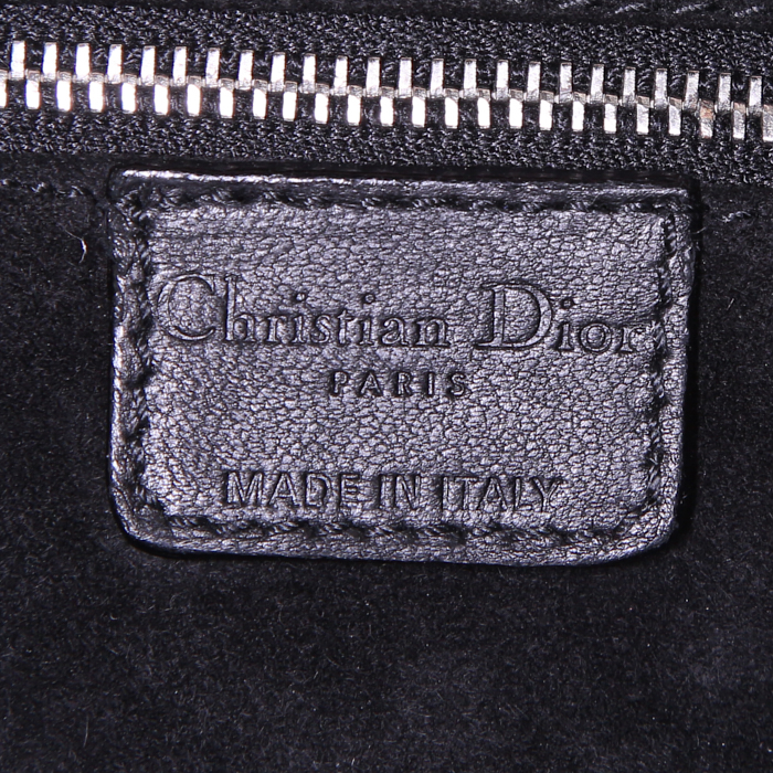 Sac à main Dior Granville en cuir gris - Detail D3