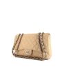 Chanel Timeless jumbo handbag in beige quilted grained leather - 00pp thumbnail