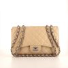 Chanel Timeless jumbo handbag in beige quilted grained leather - 360 thumbnail