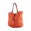 Tod's Gommino shopping bag in orange grained leather - 00pp thumbnail