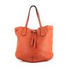Tod's Gommino shopping bag in orange grained leather - 360 thumbnail