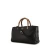 Gucci Bamboo handbag in black grained leather - 00pp thumbnail