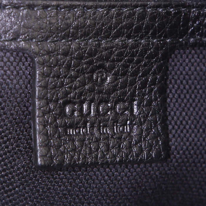 Borsa Gucci Bamboo in pelle martellata nera - Detail D4