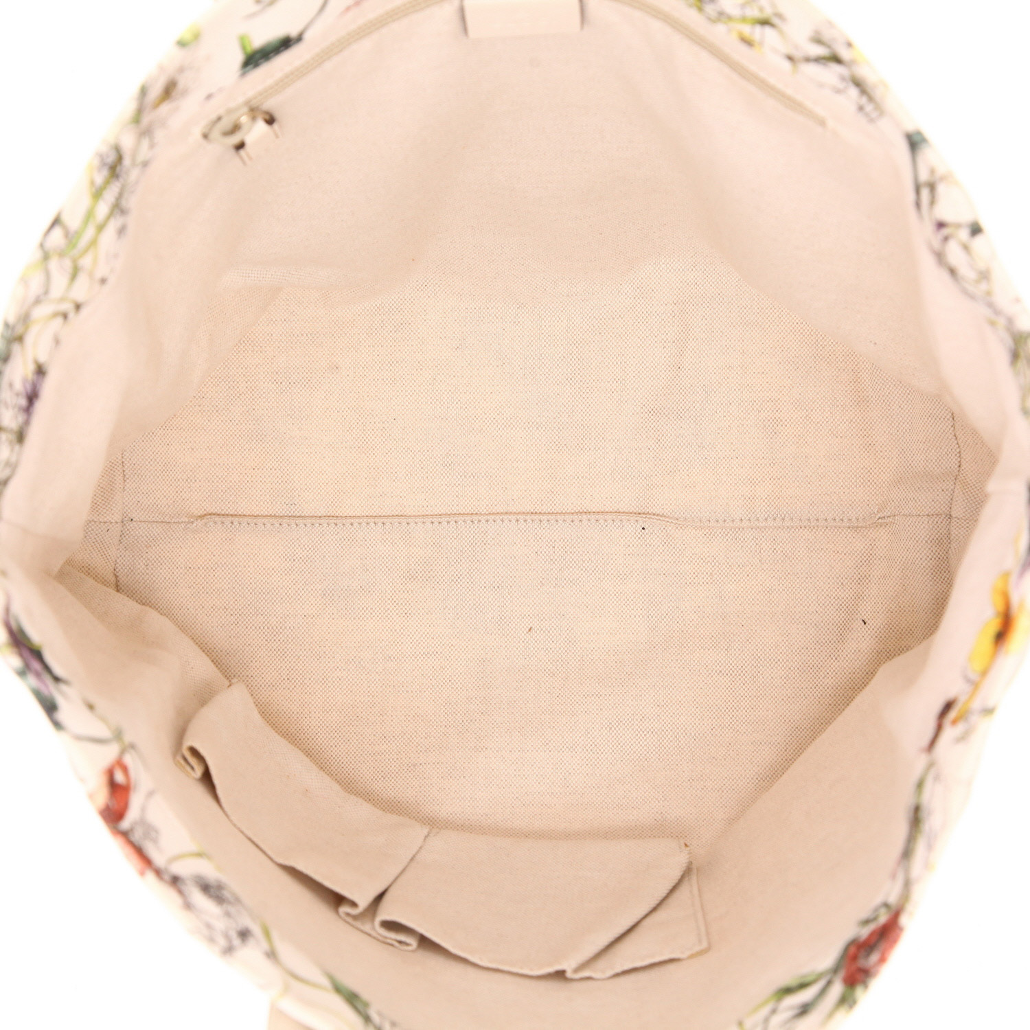 Sac cabas Gucci Floral Tote en toile blanche - Detail D3