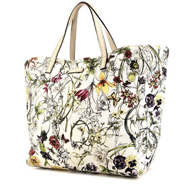 GUCCI Tote Bag 284721 Floral print tote Kids line canvas/leather