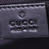 Gucci shoulder bag in anthracite grey monogram canvas and black leather - Detail D3 thumbnail