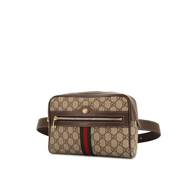 Gucci Beige/Brown GG Canvas and Leather Ophidia Belt Bag Gucci