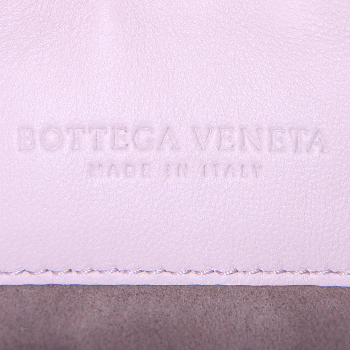 Borsa a tracolla Bottega Veneta Olimpia modello piccolo in pelle intrecciata rosa pallido - Detail D4