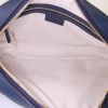 Gucci shoulder bag in canvas and navy blue leather - Detail D2 thumbnail