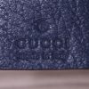 Borsa a tracolla Gucci in tela a fiori e pelle blu marino - Detail D3 thumbnail