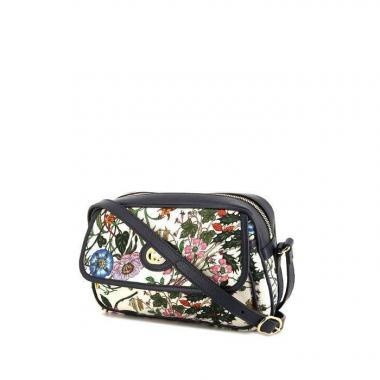 Bolso bandolera Gucci en lona y cuero azul marino