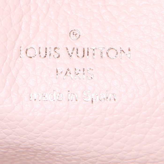 Louis Vuitton Double Zip pouch in beige and cream color empreinte monogram leather - Detail D4