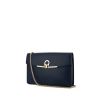 Salvatore Ferragamo Continental handbag/clutch in blue grained leather - 00pp thumbnail