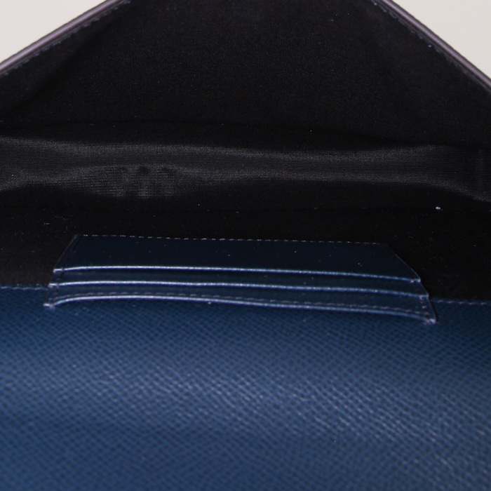 Sac/pochette Salvatore Ferragamo Continental en cuir grainé bleu - Detail D2