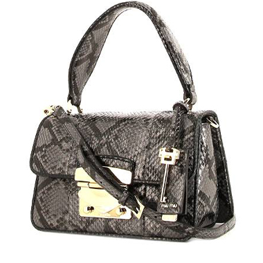 60s Pochette Luxury Leather Python/black Bag Python/black 