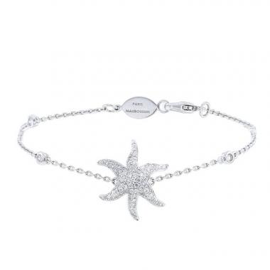 Bracciale flessibile Mauboussin Etoile Marine in oro bianco e diamanti