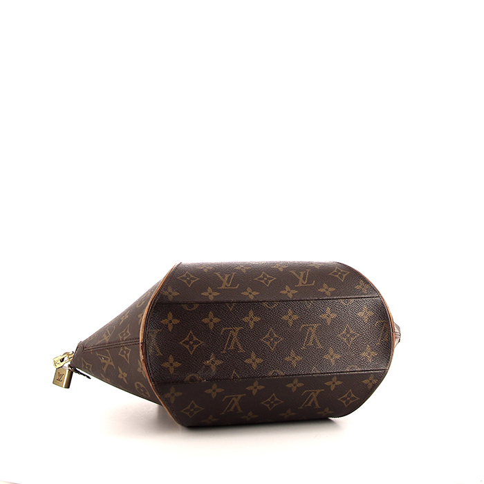 Louis Vuitton Ellipse handbag in brown monogram canvas and natural leather - Detail D4