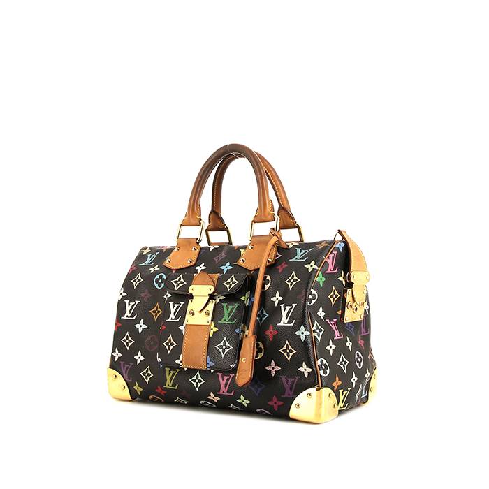 Louis Vuitton Speedy Editions Limitées handbag in multicolor and black monogram canvas and natural leather - 00pp