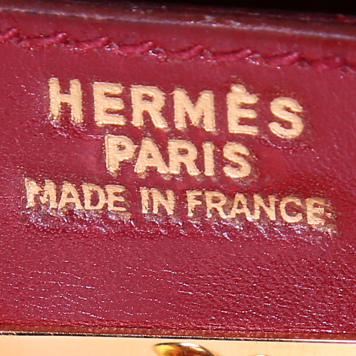 Hermes Kelly 35 cm handbag in red box leather - Detail D4