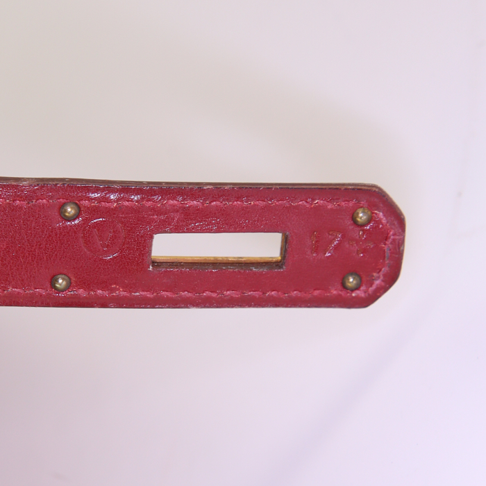 Bolso de mano Hermes Kelly 35 cm en cuero box rojo - Detail D5
