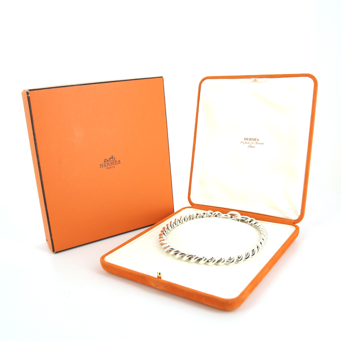 Collier articulé Hermes Torsade en argent - Detail D2