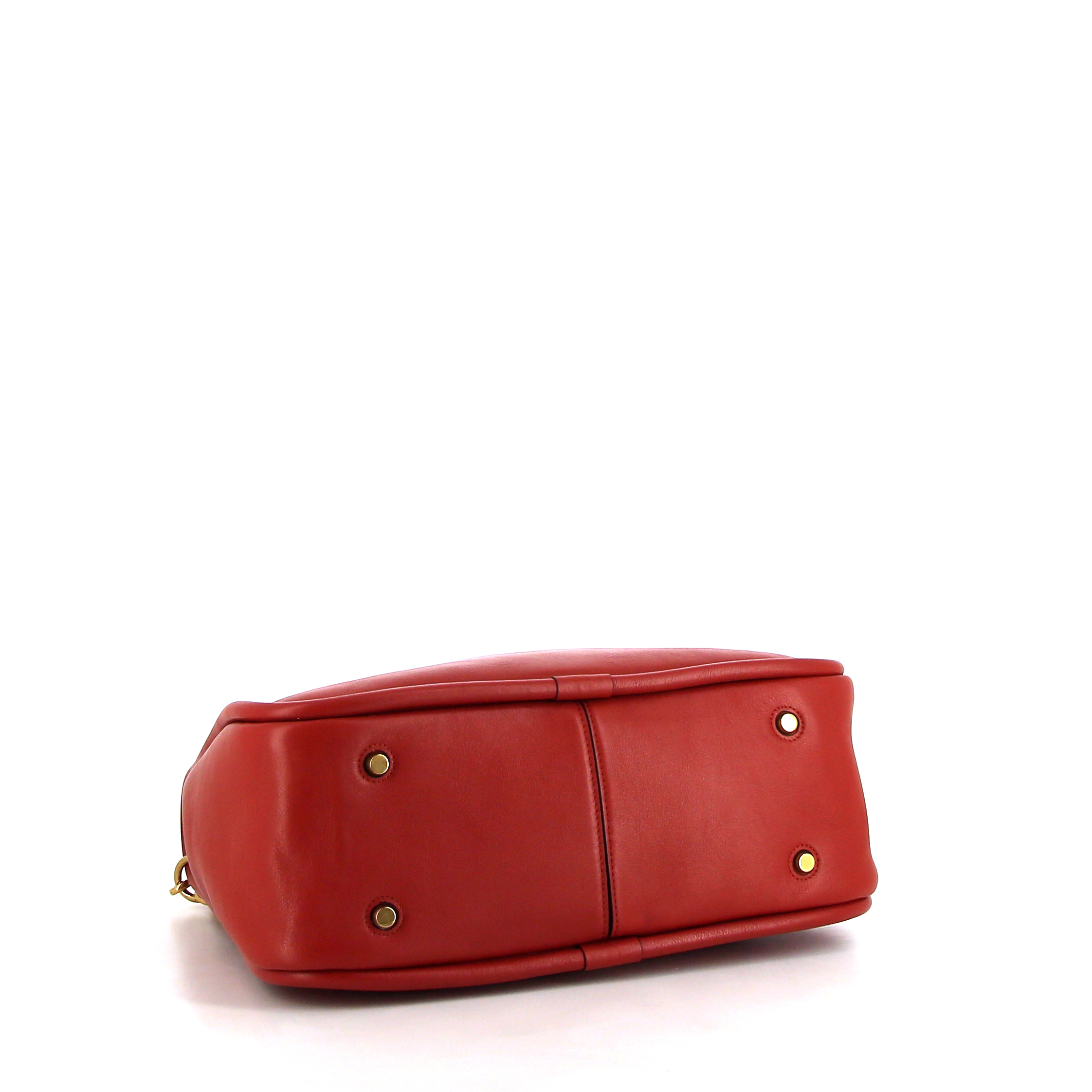 Mulberry Leighton handbag in red leather - Detail D5