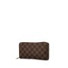 Louis Vuitton Zippy wallet in ebene damier canvas and brown leather - 00pp thumbnail