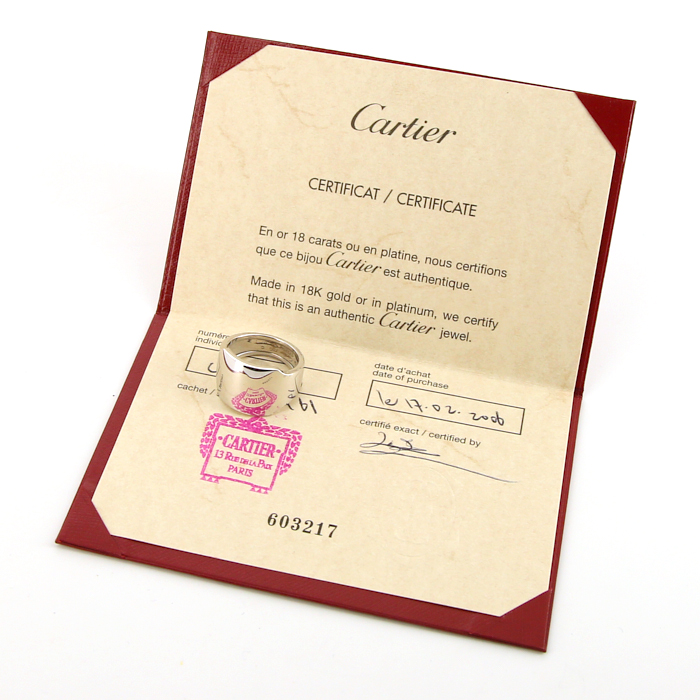 Cartier Santos Dumont ring in white gold - Detail D2