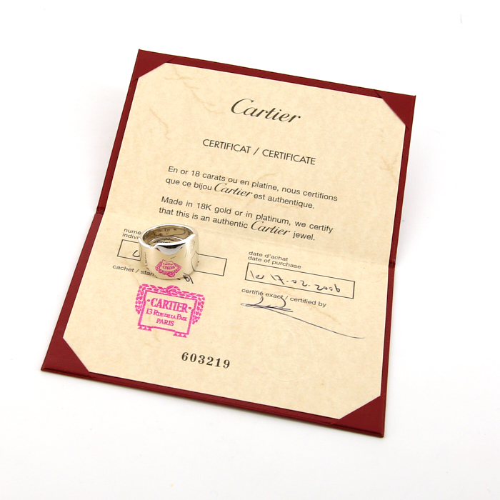 Cartier Santos Dumont ring in white gold - Detail D2