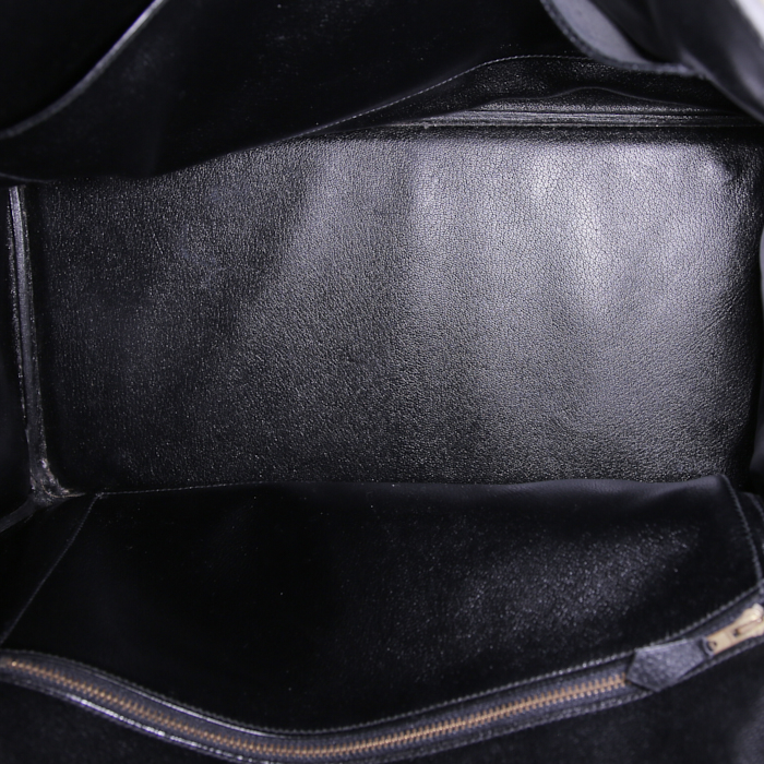 Sac à main Hermes Birkin 40 cm en cuir Fjord noir - Detail D2
