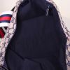 Shopping bag Gucci in tela monogram grigia e pelle blu - Detail D2 thumbnail