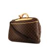 Sac de voyage Louis Vuitton Alize en toile monogram marron et cuir naturel - 00pp thumbnail