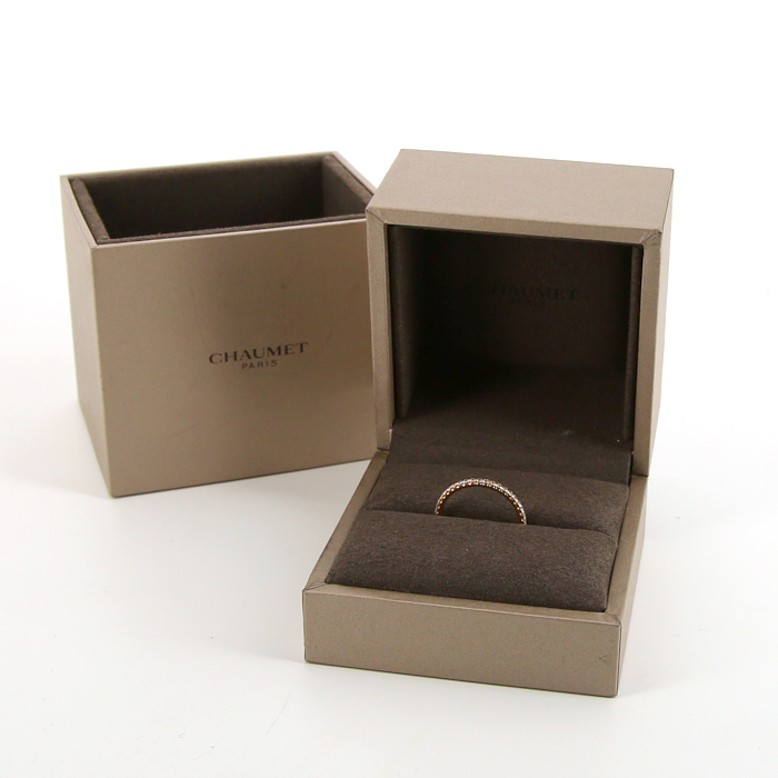 Chaumet Les Eternelles Pavées wedding ring in pink gold and in diamonds - Detail D2