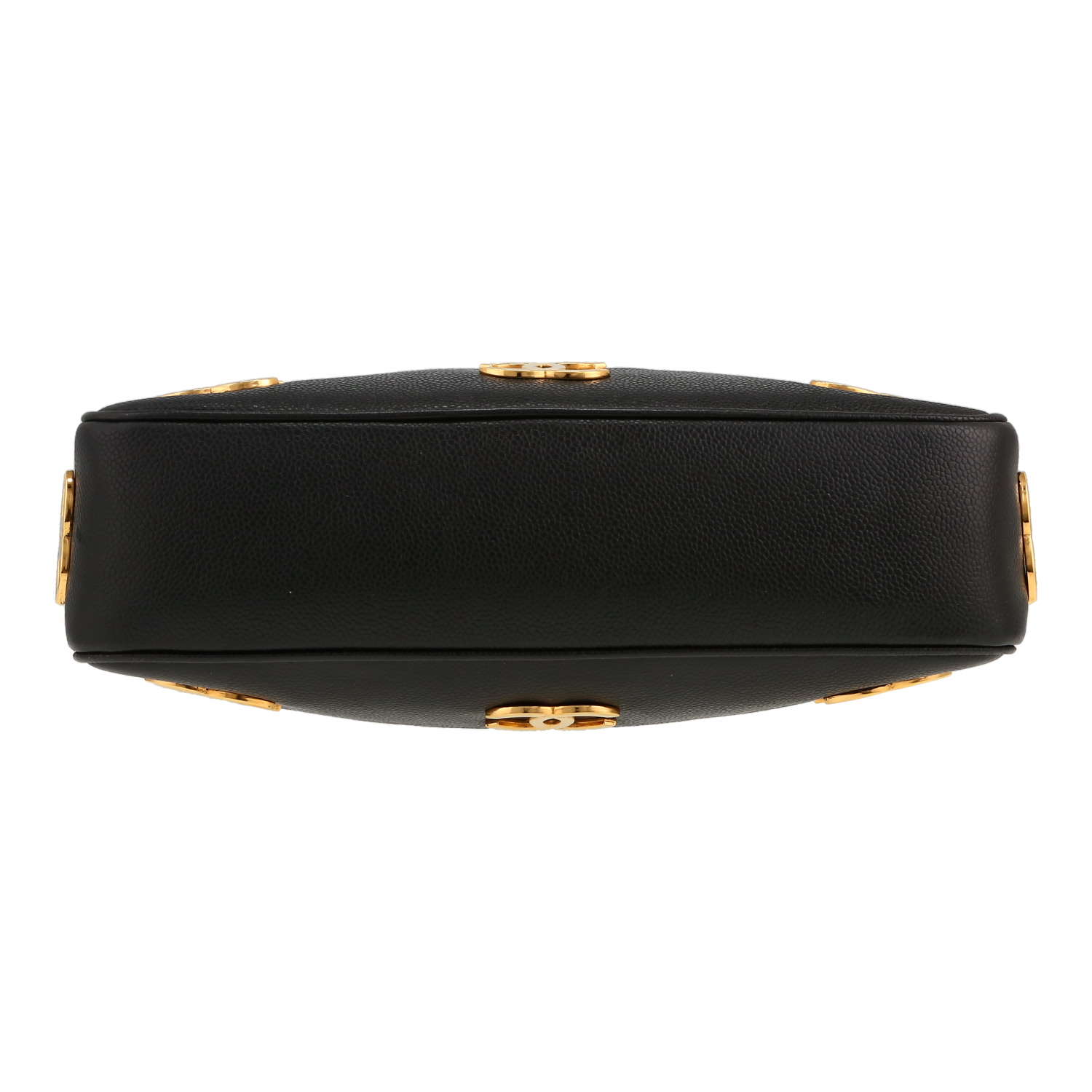 Chanel  Triple Coco shopping bag  in black leather - Detail D1