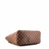 Shopping bag Louis Vuitton Neverfull modello medio in tela cerata con motivo a scacchi ebano e pelle marrone - Detail D4 thumbnail