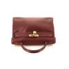 Hermes Kelly 32 cm handbag in red H box leather - 360 Front thumbnail