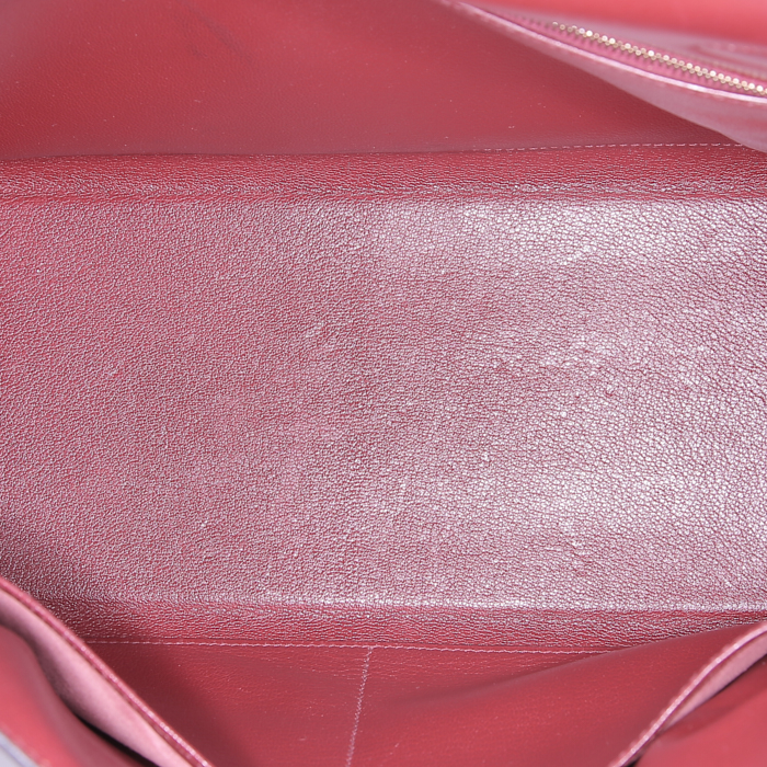 Hermes Kelly 32 cm handbag in red H box leather - Detail D3