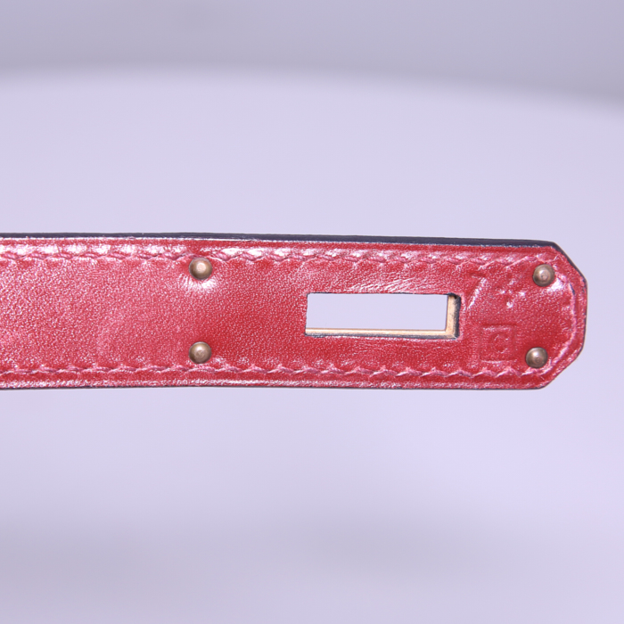 Hermes Kelly 32 cm handbag in red H box leather - Detail D5