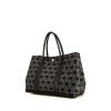 Shopping bag Hermès Garden Party in tela grigia e nera con motivo e pelle nera - 00pp thumbnail