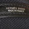 Shopping bag Hermès Garden Party in tela grigia e nera con motivo e pelle nera - Detail D3 thumbnail