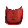 Hermes Evelyne large model shoulder bag in red leather taurillon clémence - 360 thumbnail