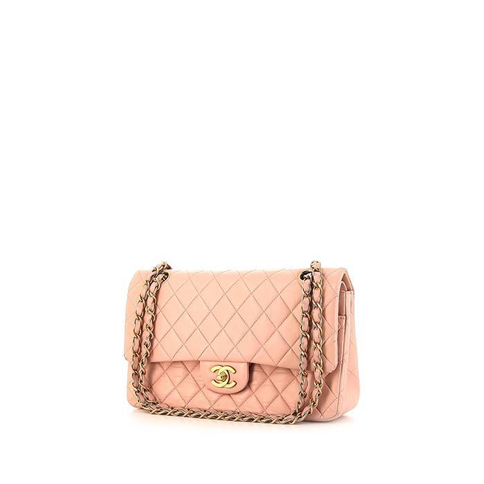 Bolso de mano Chanel Timeless en cuero acolchado rosa - 00pp