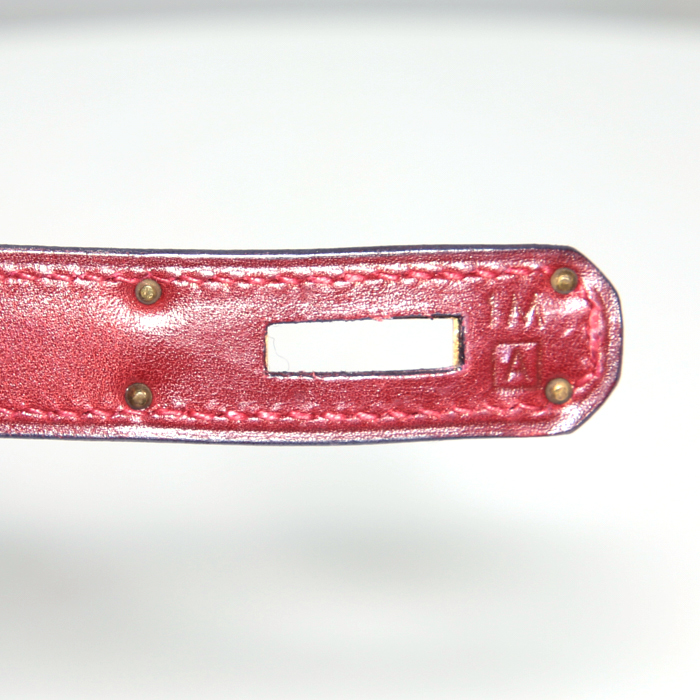 Sac à main Hermes Kelly 28 cm en cuir box rouge H - Detail D5