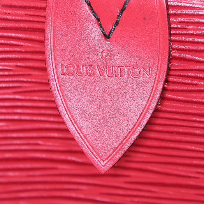 Borsa da viaggio Louis Vuitton Keepall 45 in pelle Epi rossa - Detail D3