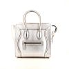 Celine Luggage Micro handbag in silver leather - 360 thumbnail