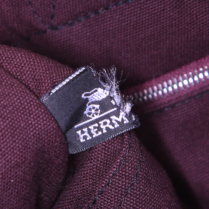 Hermes Toto Bag - Shop Bag shopping bag in burgundy and black canvas - Detail D3