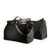 Hermes Herbag travel bag in black canvas and black leather - 00pp thumbnail