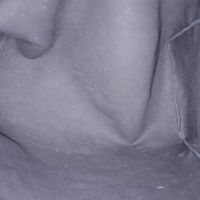 Hermes Herbag travel bag in black canvas and black leather - Detail D3